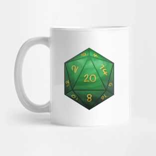 D20 Dice Green Mug